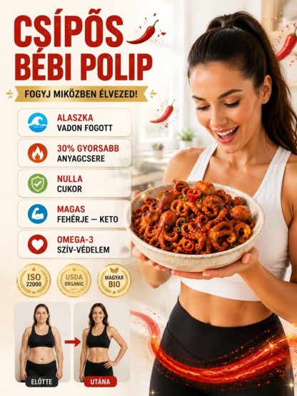 👍Prémium Csípős Vad Bébipolip | Keto-Barát, 0 Cukor & Anyagcsere Pörgető