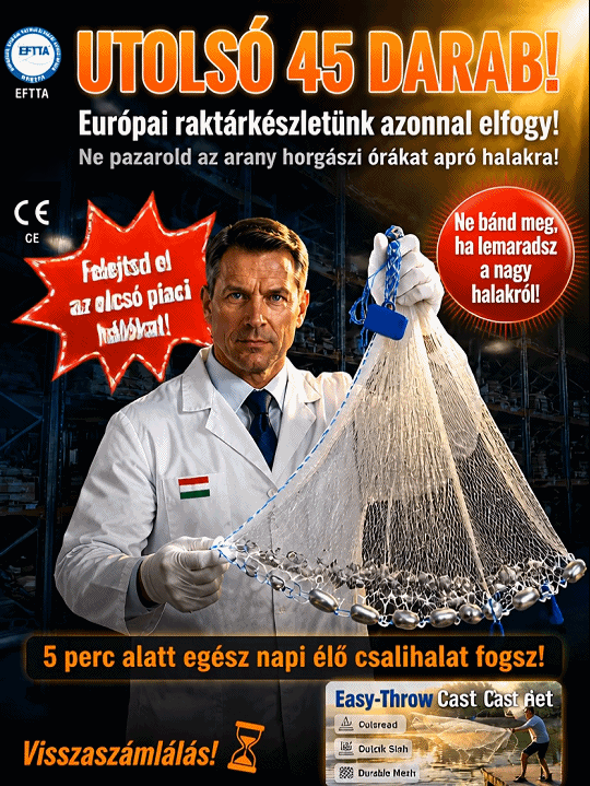 50% Akció👍“Tökéletes Kör” Extra Erős Csali Háló：Egy dobás = Tele vödör!