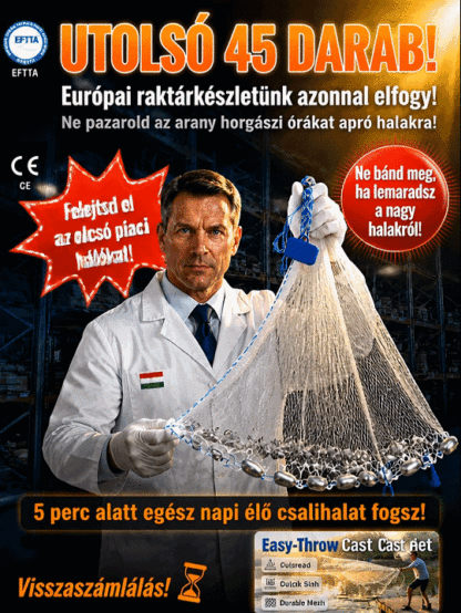 50% Akció👍“Tökéletes Kör” Extra Erős Csali Háló：Egy dobás = Tele vödör!