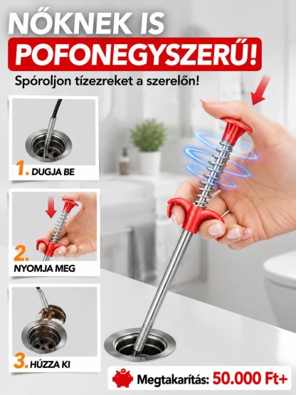 50% Akció👍Azonnali Duguláselhárító Eszköz-Szuper Erős Lefolyótisztító Fogó