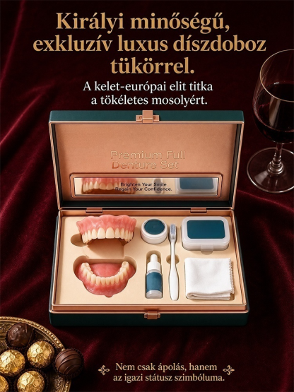 [Azonnali Mosoly] Prémium Kényelmes Műfogsor Készlet + Baktériumölő Nano-Dezodoráló | Természetes Hatás