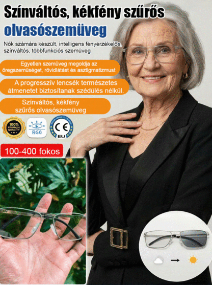 👍Okos Színváltó Olvasószemüveg - Intelligens Fókusz & UV Védelem (50% OFF)