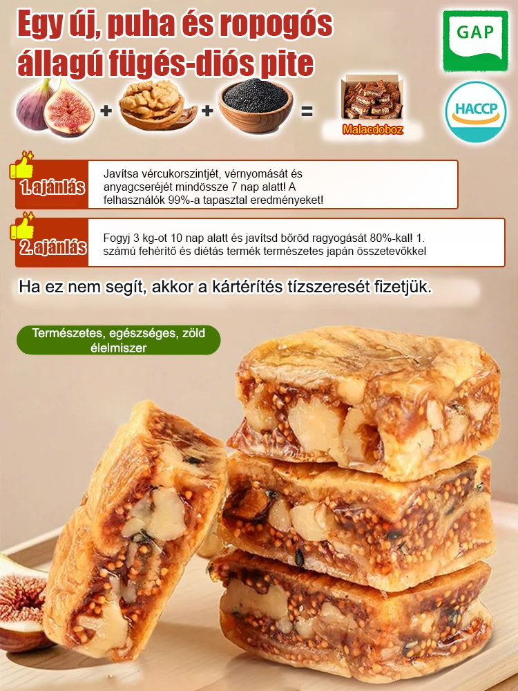 [Akció] 100% Természetes Fügés-Diós Pite | Hozzáadott Cukor Nélküli Egészséges Snack