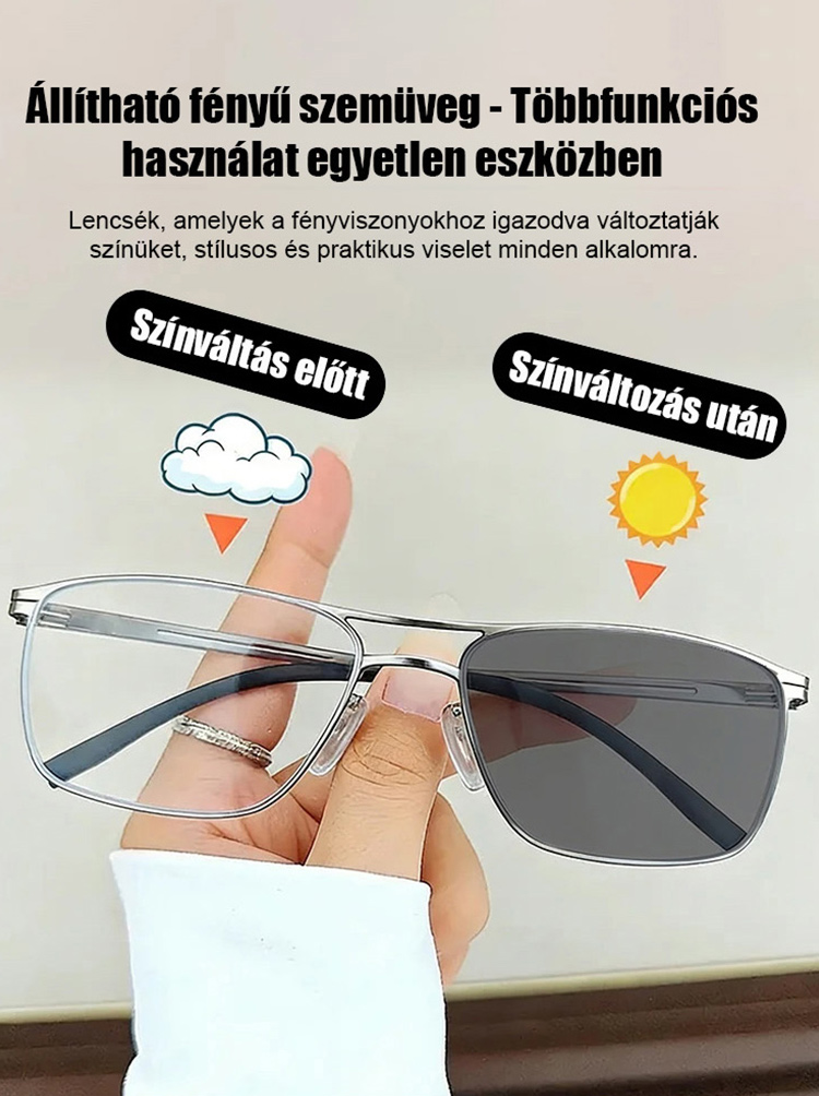 👍Okos Színváltó Olvasószemüveg - Intelligens Fókusz & UV Védelem (50% OFF)