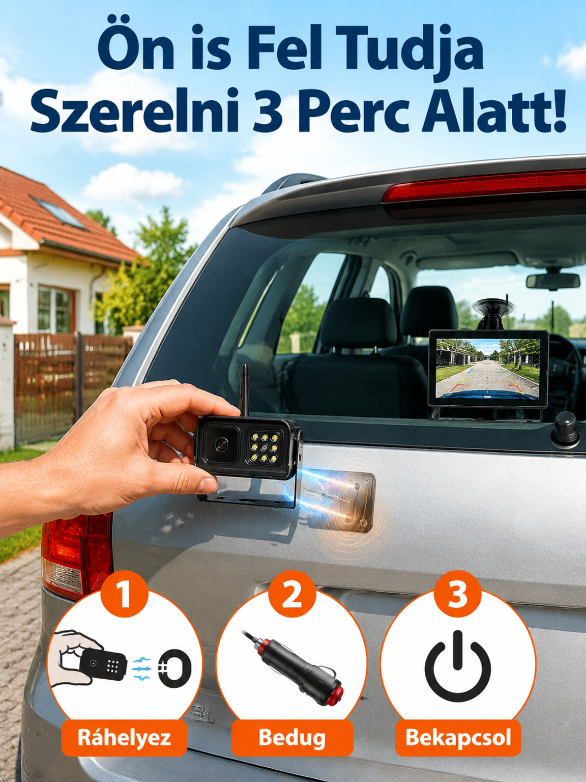  Féláron!👍Mágneses HD Vezeték Nélküli Tolatókamera | Vízálló, Éjjellátó & 3 Perc Alatt Kábel Nélkül