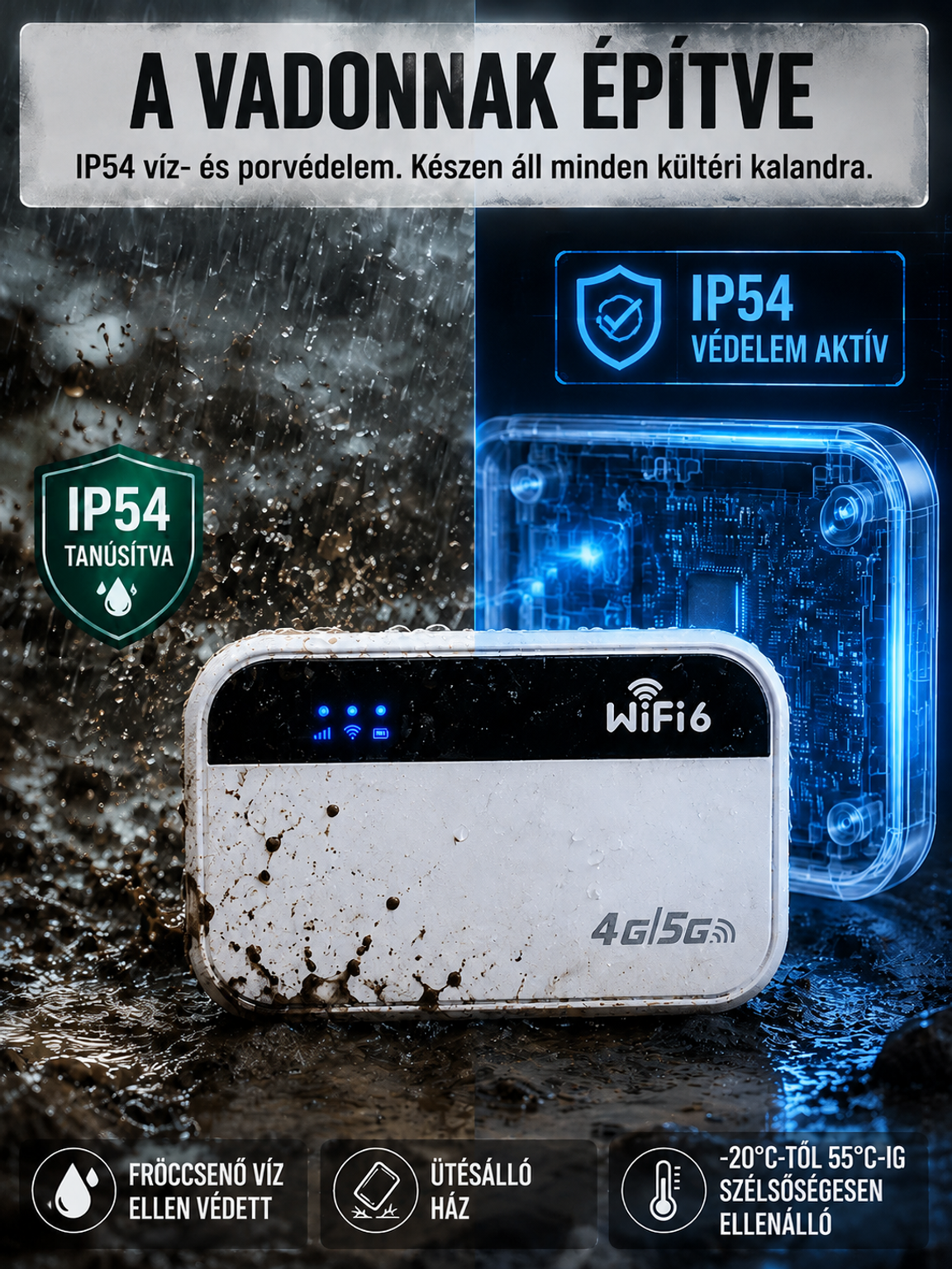 70% Akció👍Hordozható WiFi 6 Router Okos Chippel - Nincs Havidíj, Nincs Roaming - Szupergyors Kapcsolat Bárhol
