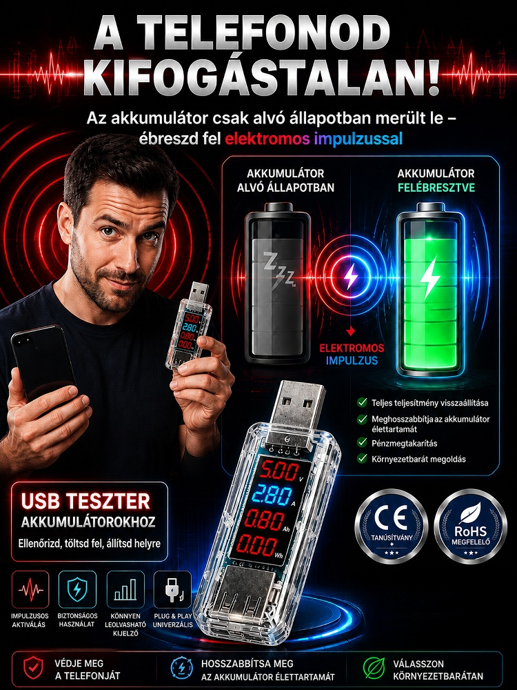 🚀[Akció]Pulzusos javító mobiltelefon akkumulátor javító készülék, mintha új lenne
