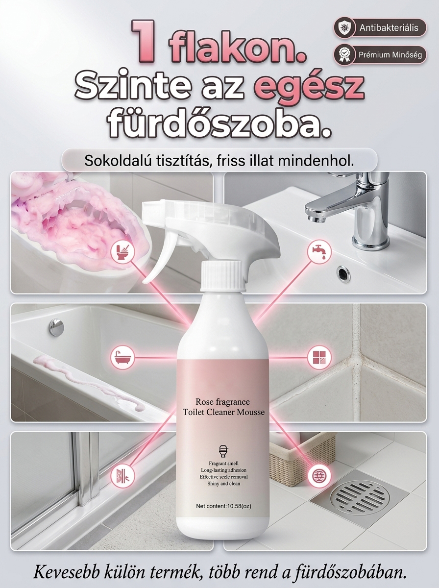 ✨ A Takarítás Új Korszaka! Varázsolja Fürdőszobáját Újjá 3 Másodperc Alatt! ✨Német formula: Fürdőszoba tisztító spray