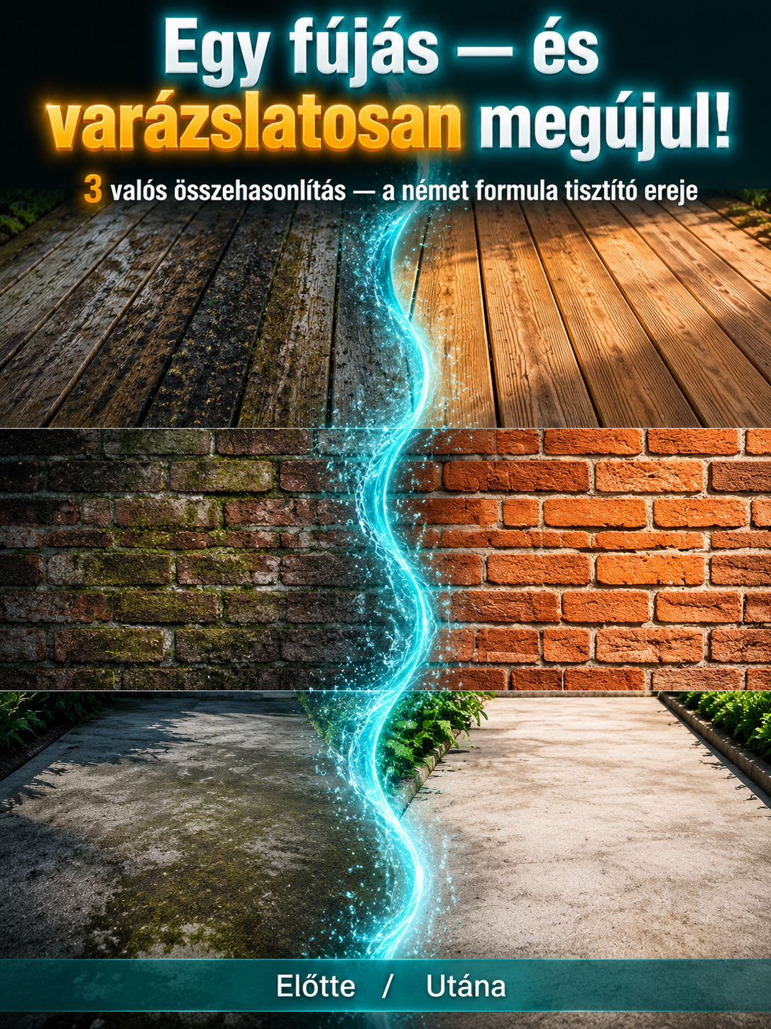 🏡Többfunkciós kültéri koncentrált tisztítószer| 3 Perc Alatt Eltünteti a Penészt és Algát| Növénybarát Formula Fa, Tégla és Kő Felületekre| Visszaadja az Eredeti Színeket✨