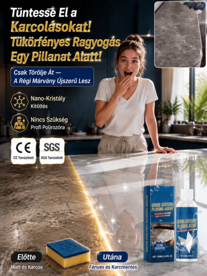 🔥 80% Kedvezmény |Karceltávolító polírozó tisztítófolyadék| 3 Perc Alatt Eltünteti a Karcolásokat | Eredeti Márvány Ragyogás| Azonnali Fény · 365 Napos Víz- és Olajvédelem | Gránitra is| Mélyen Behatoló, Gyorsan Száradó Formula | (Utánvétes Fizetés)🛡️