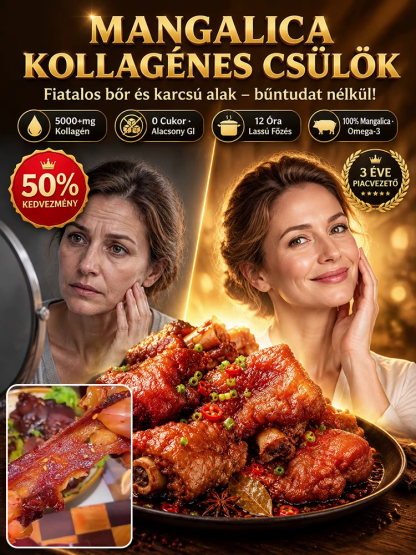 👑 【Célzott anti-glikán: 0 cukor kollagén mangalica főtt sertésláb】 12 Órás Lassú Főzés · Omega-3 Kollagén Bomba