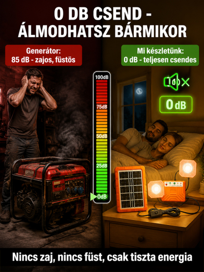 ☀️Háztartási napelemes rendszer– 2400mAh Akku + 2 Lámpa (Ingyen Áram Bárhol!)