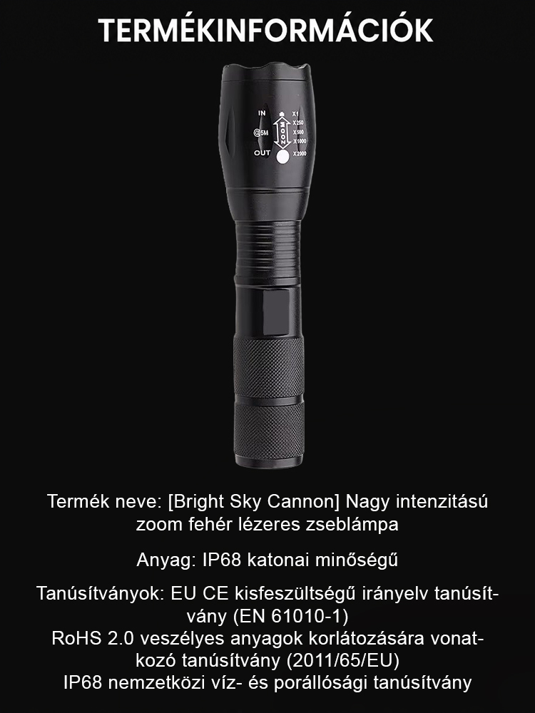 ⚡ Végleges Likvidáció ⚡ Éjszakából Nappal! Szuperfényes Túlélő Zseblámpa | Vadászathoz, Kempinghez és Vészhelyzetre🔦