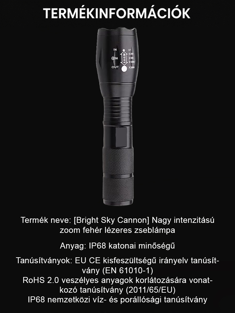 ⚡ Végleges Likvidáció ⚡ Éjszakából Nappal! Szuperfényes Túlélő Zseblámpa | Vadászathoz, Kempinghez és Vészhelyzetre🔦