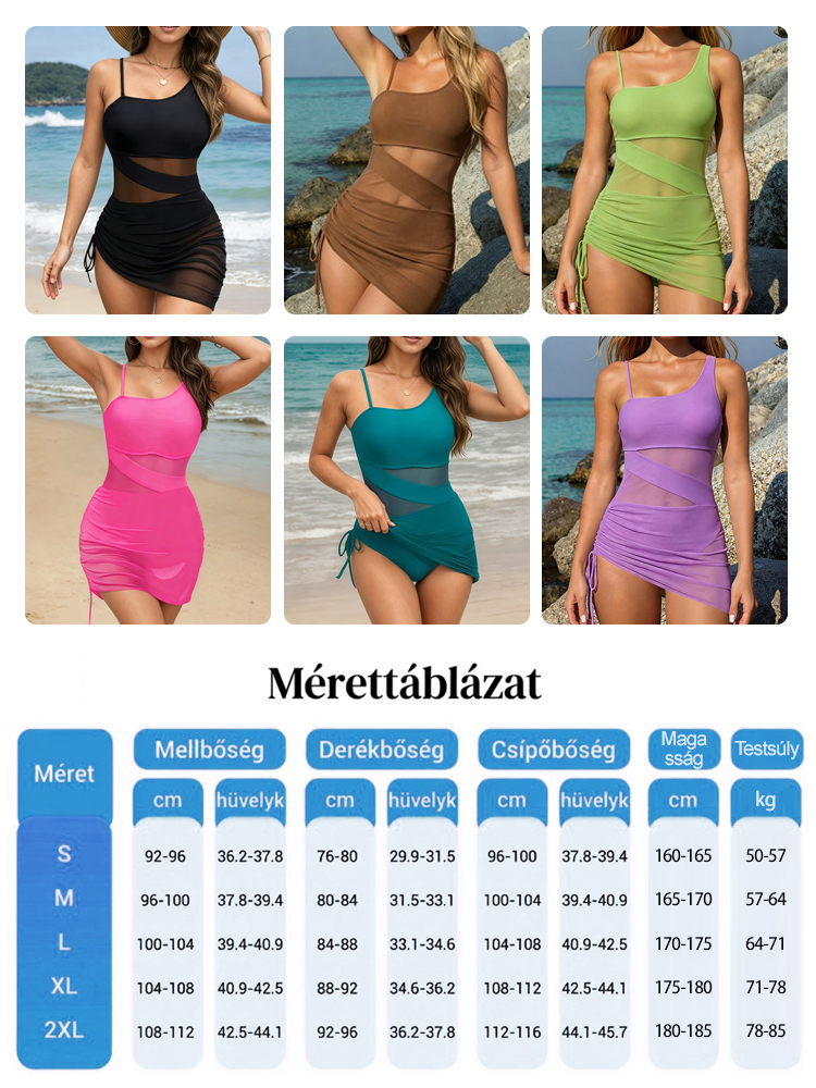 👙Hölgyeknek hálós anyagú, egyberészes, patchwork fürdőruha| Francia Elegancia | 3D Alakformáló, Merevítő Nélküli Egyrészes Fürdőruha Csípőtakaróval(Több Színben)🌟
