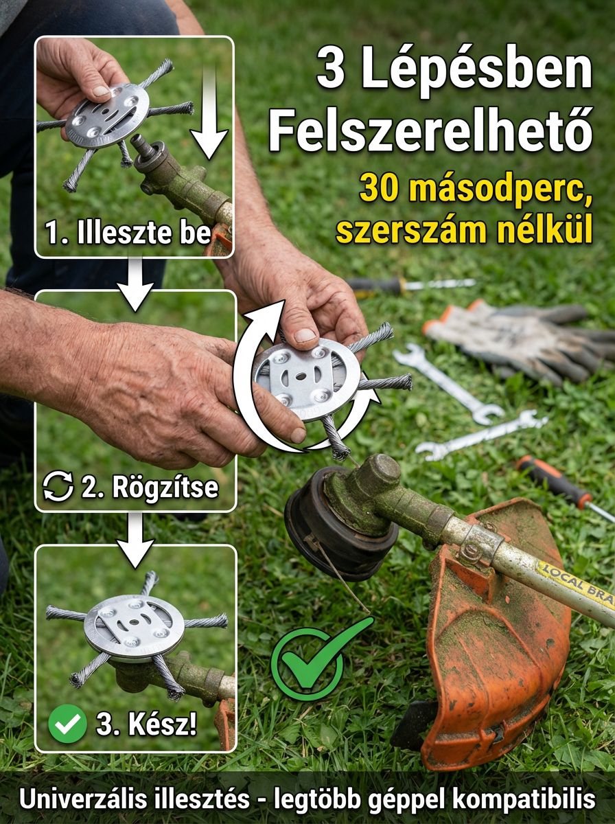 ✨Professzionális Térkő Tisztító Acélfej – Moha, Rozsda és Makacs Gaz Ellen.Kis lítium akkumulátoros acélszálas fűnyírófej fűnyíró tartozékok