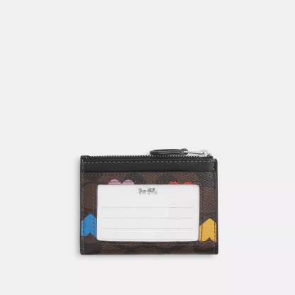 Coathtch  Mini Skinny Id Case In Signature Canvas With Heart Print