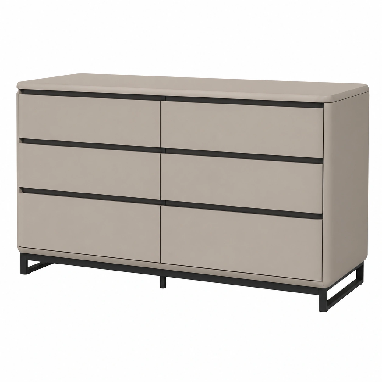 Modernes Sideboard mit abgerundeten Kanten in Greige Mattoptik-Buytavo