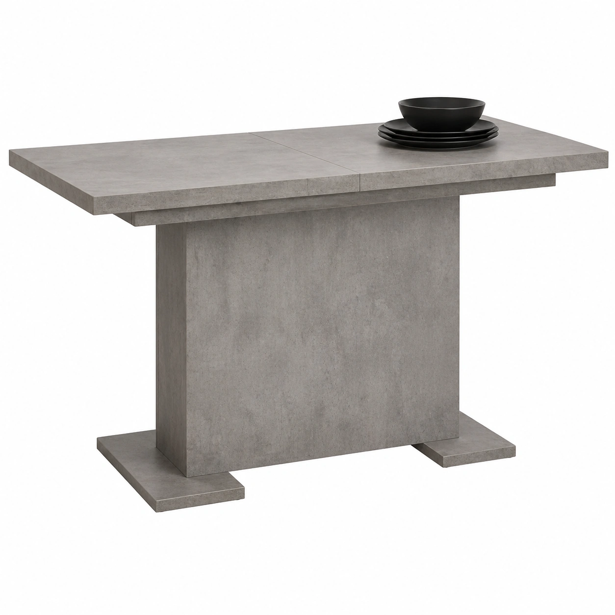 Moderner Esstisch Betonoptik Grau Rechteckig Mittelfuss Design 140 cm-Buytavo