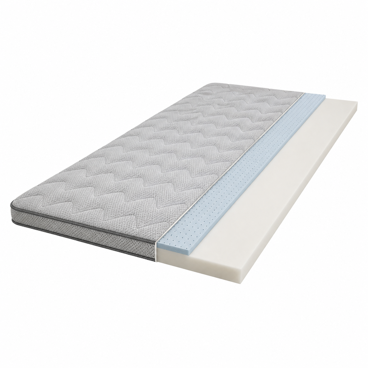 Viskotopper 140x200 cm Komfort Matratzenauflage Memory Foam Atmungsaktiv Weiss 507393000-Buytavo