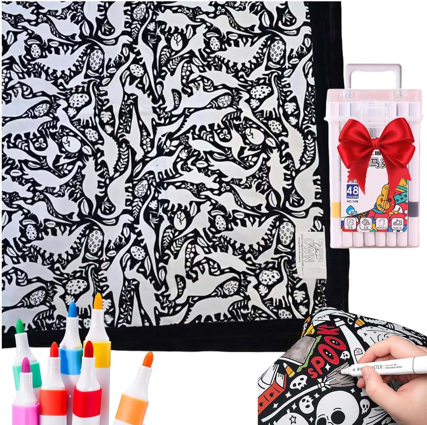 ✨Last Day 49% OFF🎨DIY Coloring Blanket with Markers🎁Perfect Gift For Family & Friends