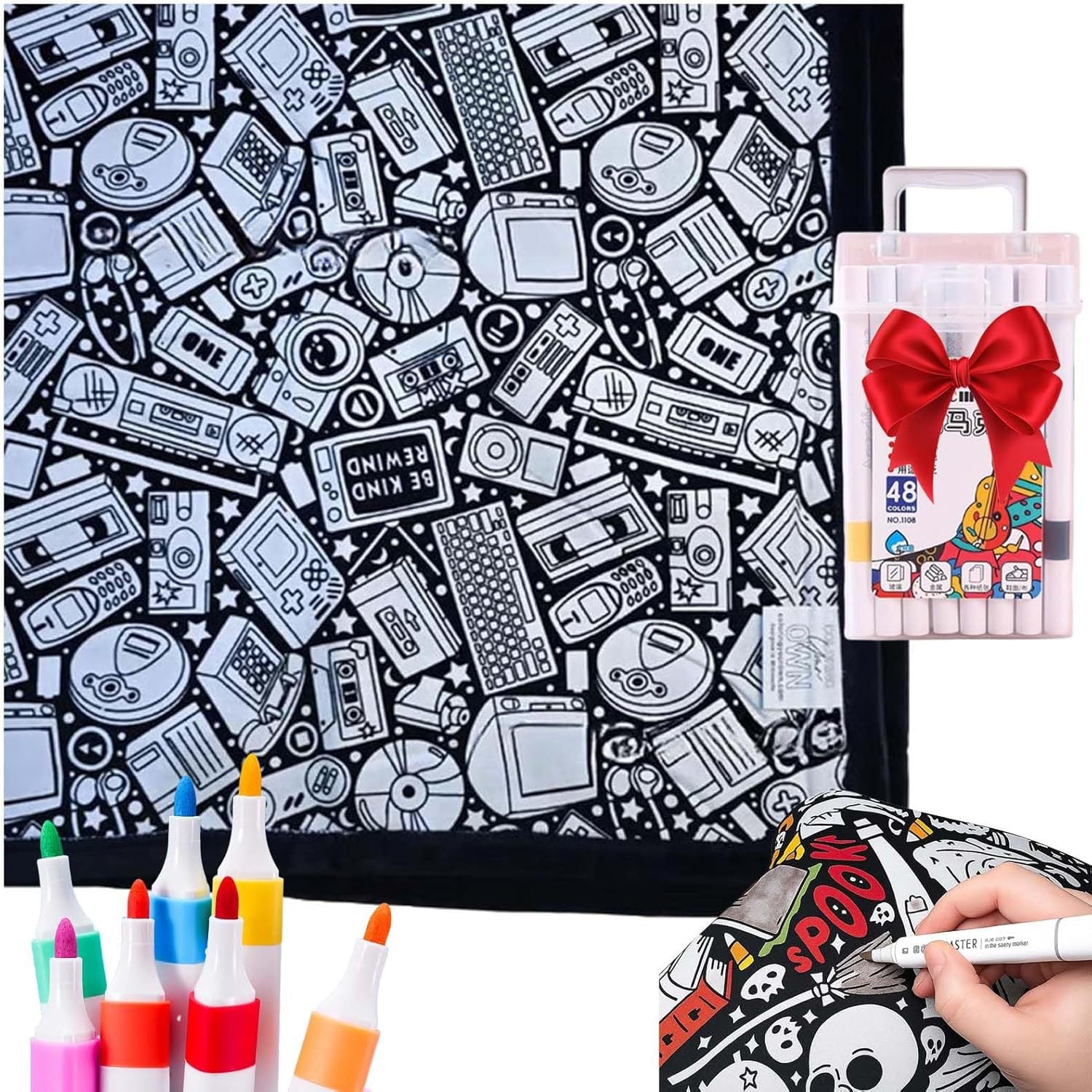 ✨Last Day 49% OFF🎨DIY Coloring Blanket with Markers🎁Perfect Gift For Family & Friends