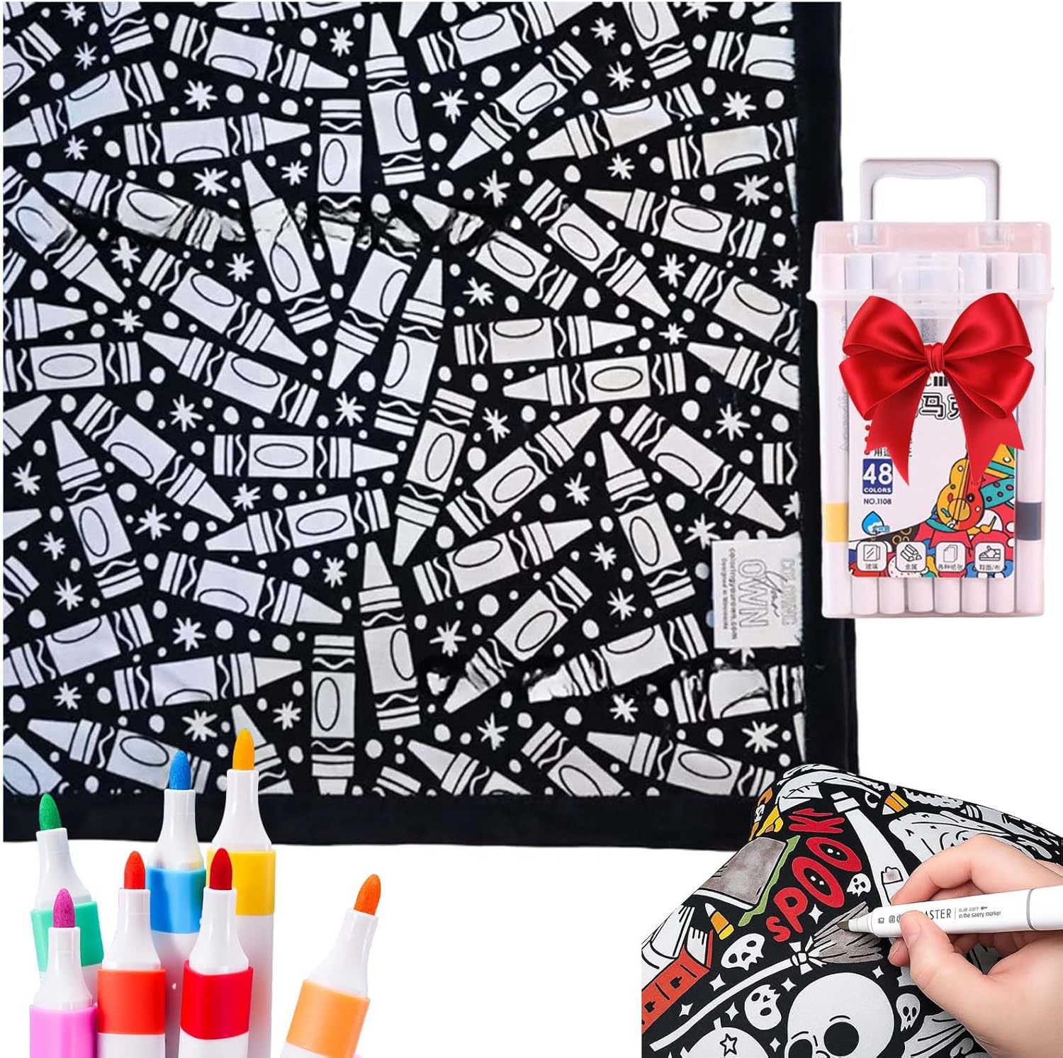 ✨Last Day 49% OFF🎨DIY Coloring Blanket with Markers🎁Perfect Gift For Family & Friends
