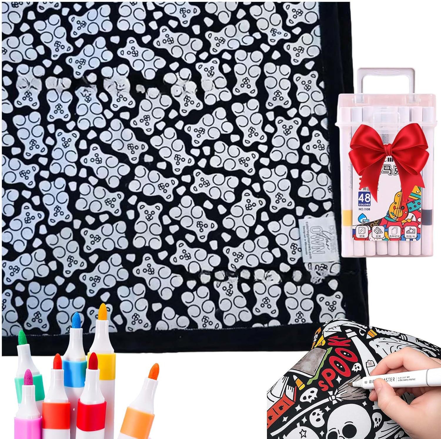 ✨Last Day 49% OFF🎨DIY Coloring Blanket with Markers🎁Perfect Gift For Family & Friends