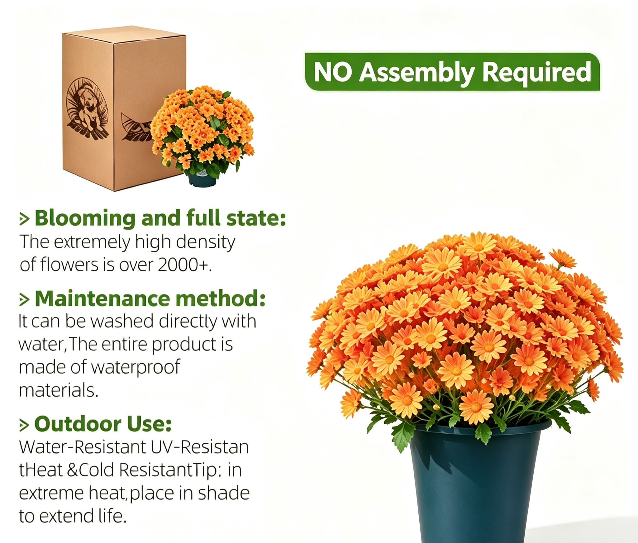 💥Last Day 70% OFF🌼- Artificial Outdoor Sunset Mums Flowers - UV resistant, Waterproof, Windproof