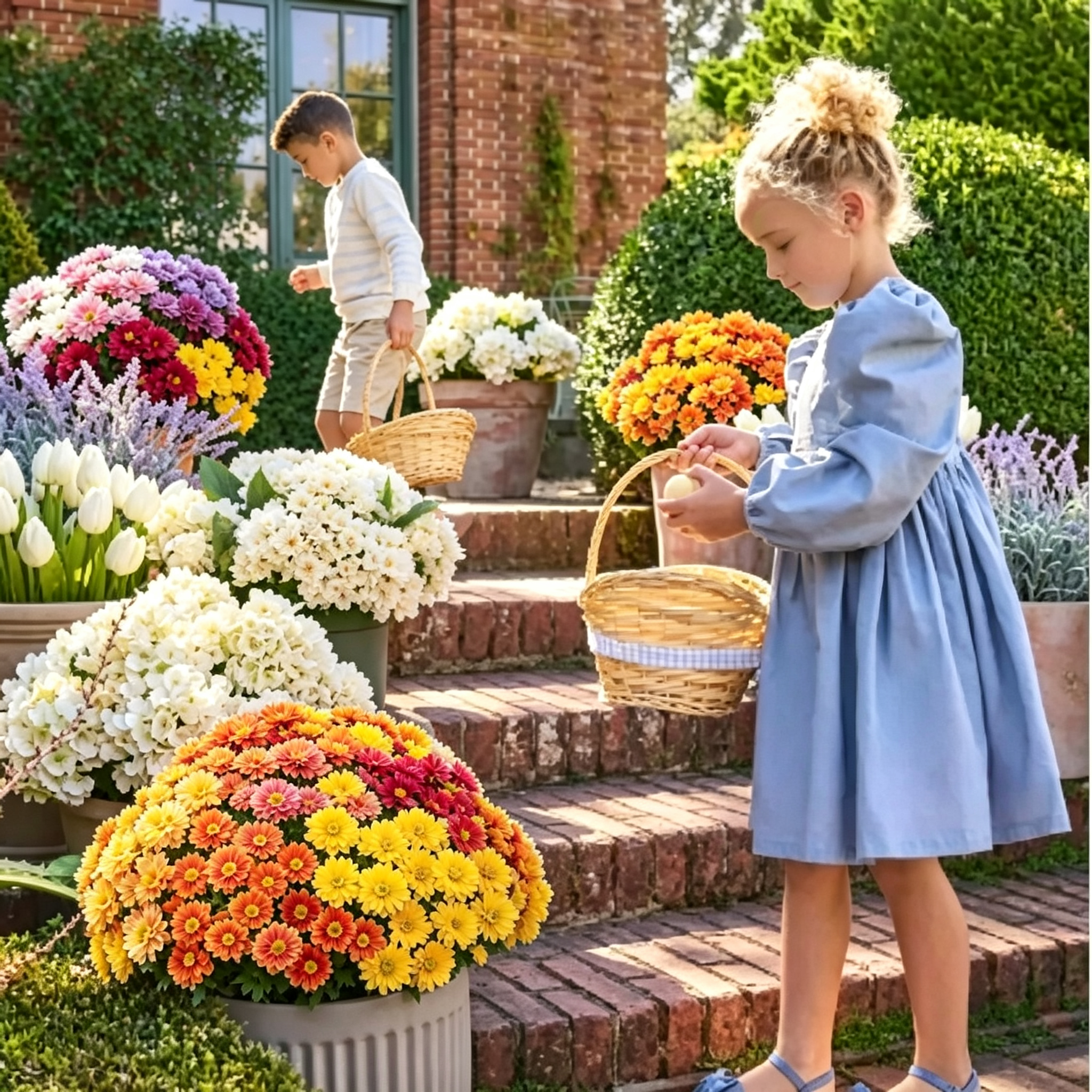 💥Last Day 70% OFF🌼Welcome autumn- Artificial Outdoor Sunset Mums Flowers - UV resistant, Waterproof, Windproof