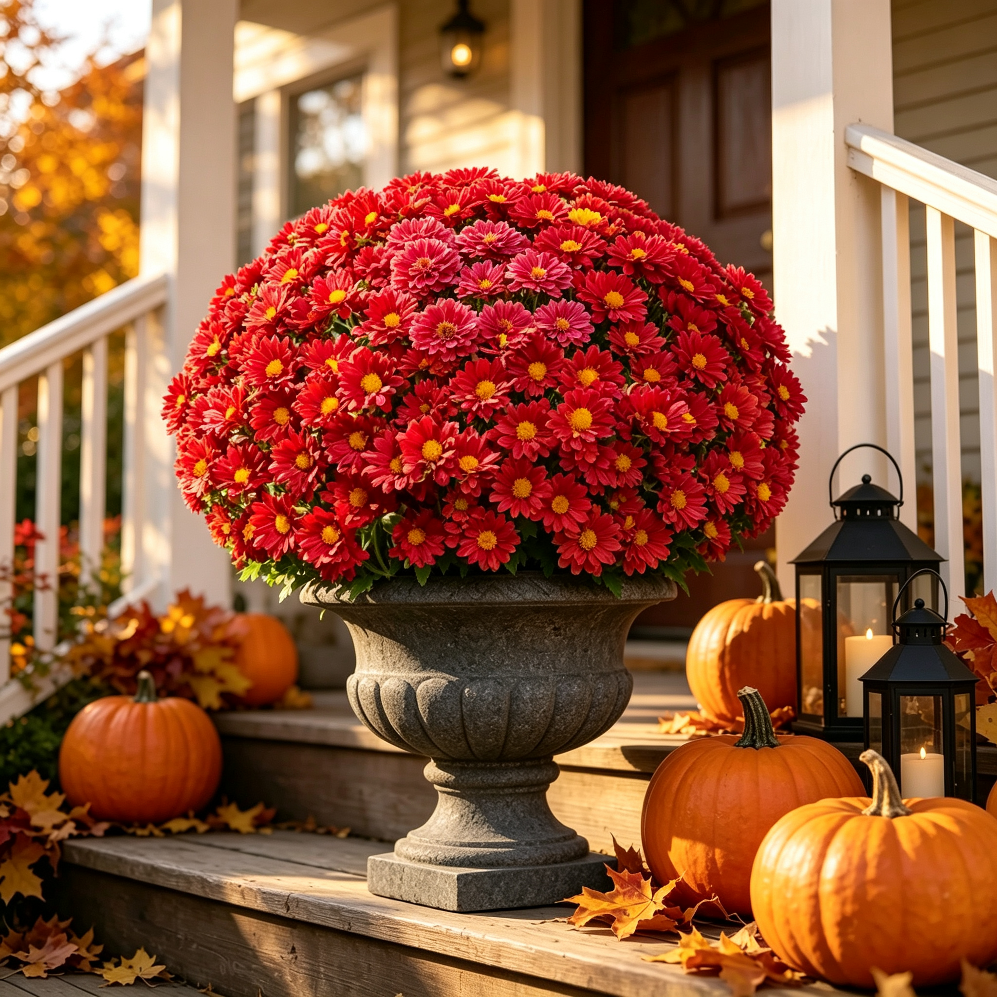 💥Last Day 70% OFF🌼Welcome autumn- Artificial Outdoor Sunset Mums Flowers - UV resistant, Waterproof, Windproof