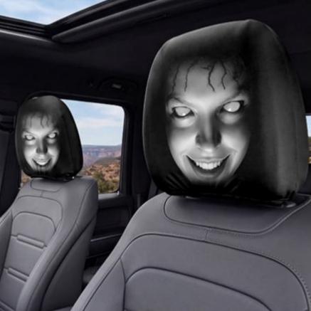 💥Last Day 70% OFF🎃 Perfect for Halloween & Spooky Season-Phantom Headrest Covers – 2PCS Universal Fit 🚗