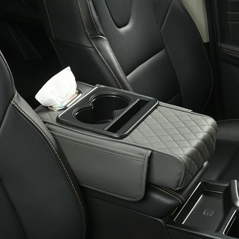 ✨Multifunctional PU Leather Car Armrest Box Mat– Universal Fit for Any Vehicle