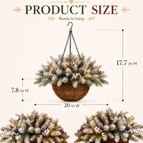 🎄Christmas Promotion 50% OFF🔥Pre-Lit Artificial Christmas Hanging Basket