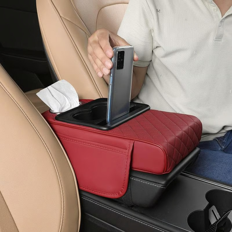 ✨Multifunctional PU Leather Car Armrest Box Mat– Universal Fit for Any Vehicle