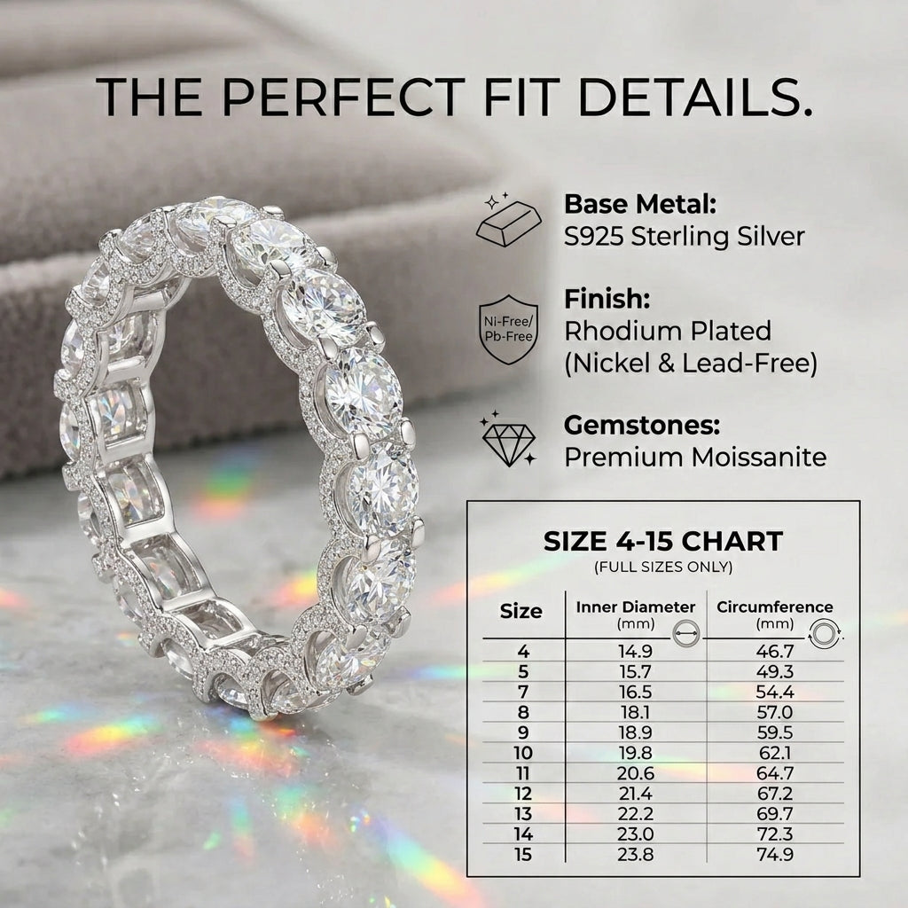 🔥Last Day Sale90% OFF🔥The Timeless Elegance - Premium Moissanite Eternity Band✨