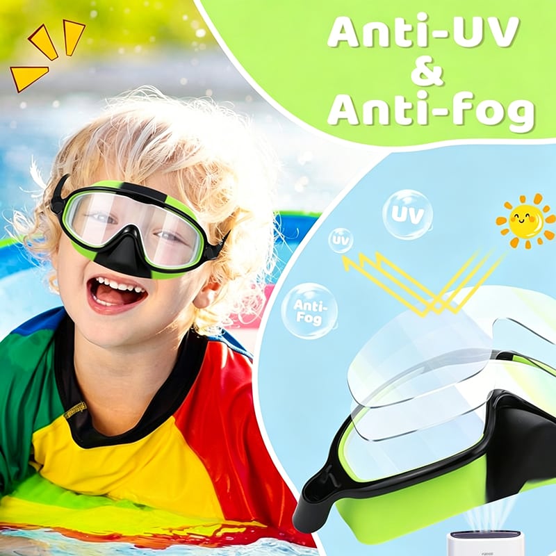 🏊‍♀️HD children's large frame waterproof and anti-fog swimming goggles