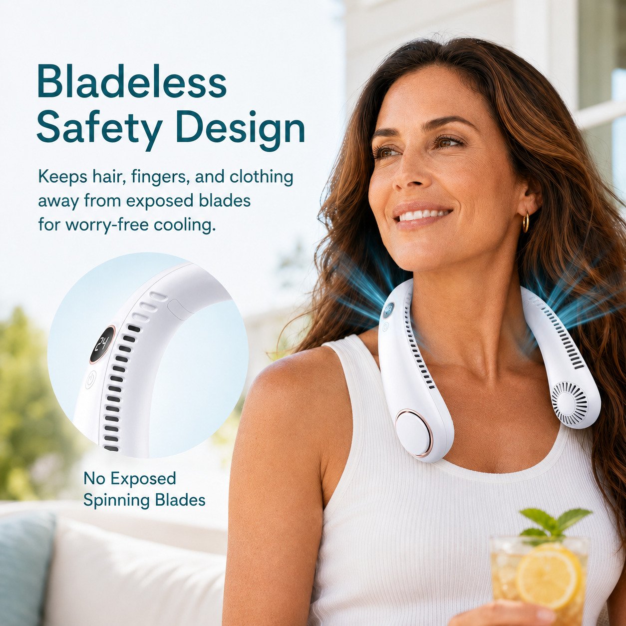 🔥LAST DAY 50% OFF🥵2026 Upgraded Wearable Bladeless Neck Fan 5-Speed Rechargeable Personal Cooling Fan🧊