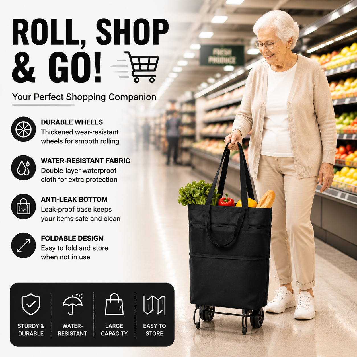 🔥HOT SALE 50% OFF🔥Foldable 2-in-1 Shopping Bag
