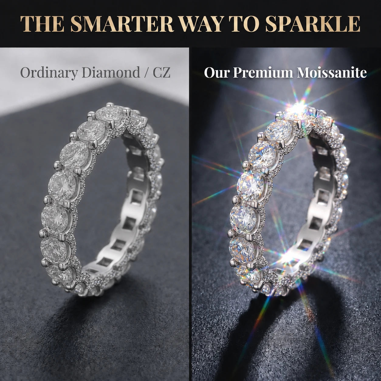 🔥Last Day Sale90% OFF🔥The Timeless Elegance - Premium Moissanite Eternity Band✨
