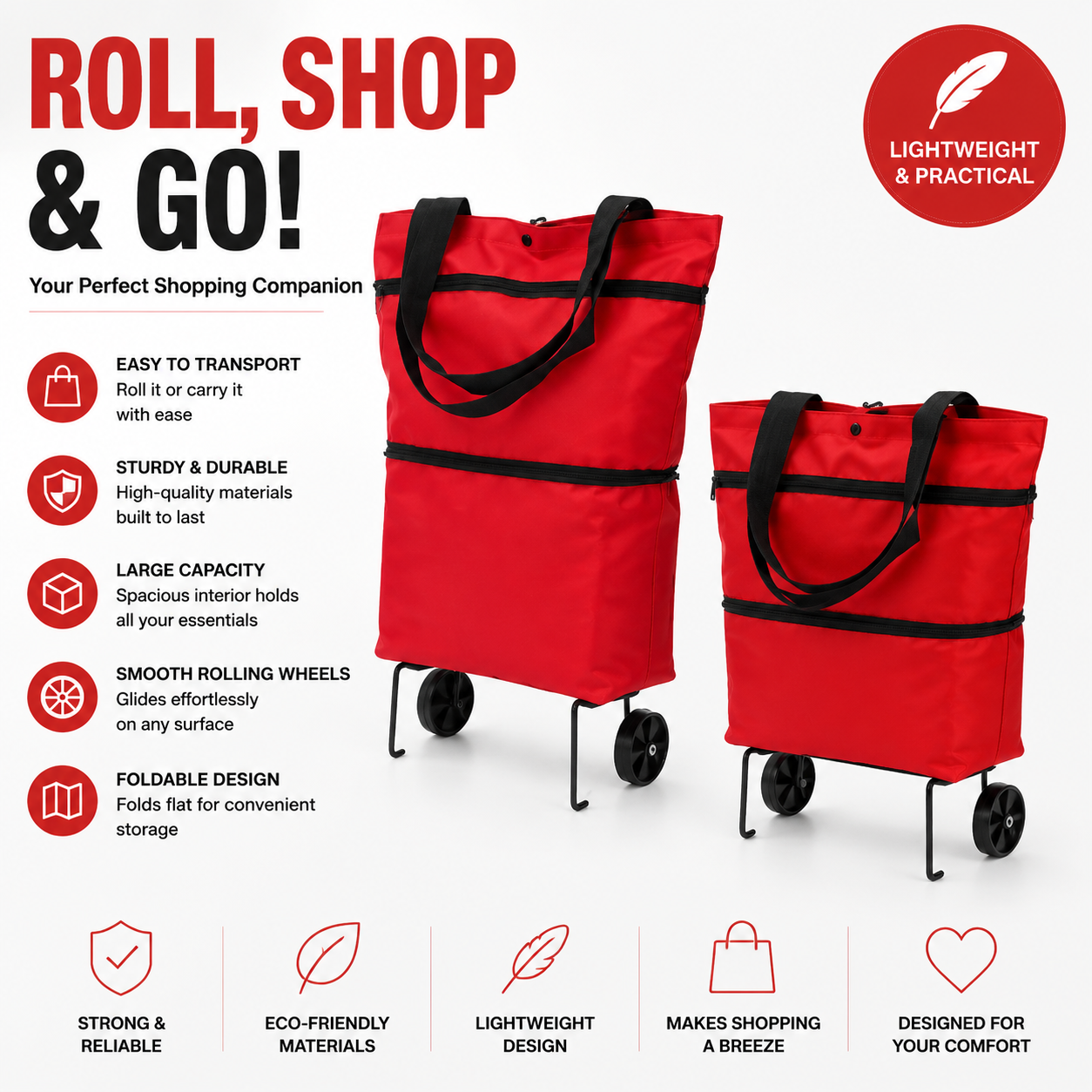🔥HOT SALE 50% OFF🔥Foldable 2-in-1 Shopping Bag