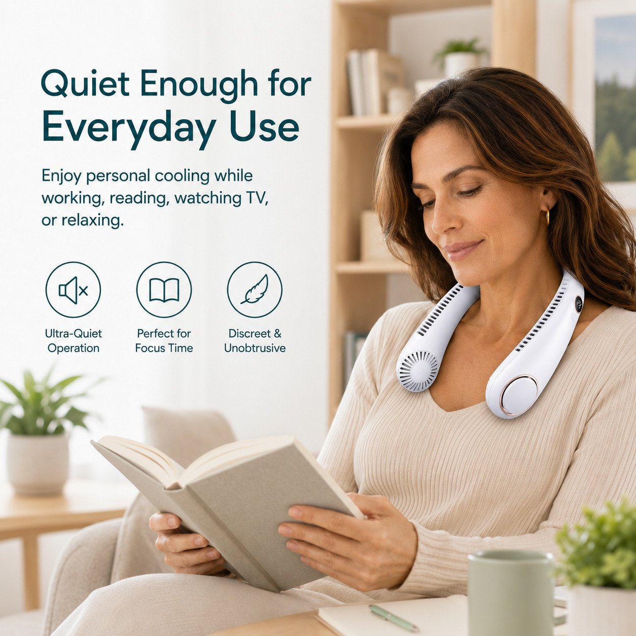 🔥LAST DAY 50% OFF🥵2026 Upgraded Wearable Bladeless Neck Fan 5-Speed Rechargeable Personal Cooling Fan🧊