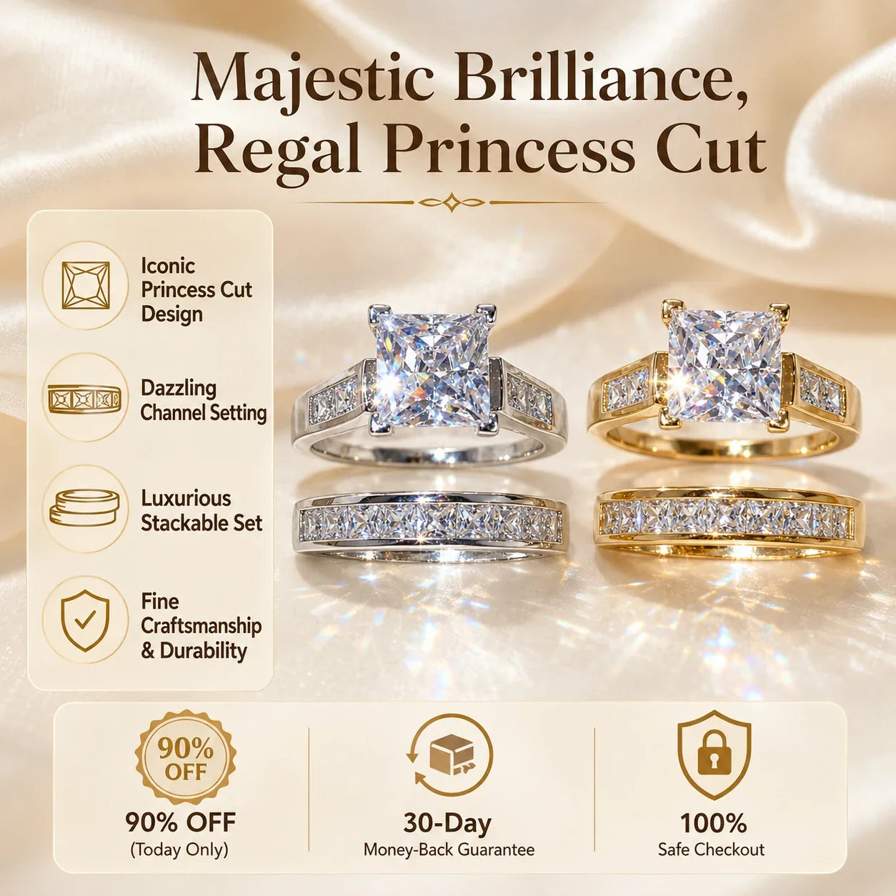 🔥 LAST DAY 50% OFF: The Viral 2-in-1 "Worry-Free" Travel Ring Set (3-Carat Lab Diamond)
