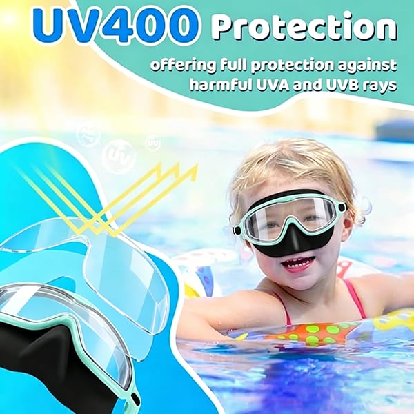 🏊‍♀️HD children's large frame waterproof and anti-fog swimming goggles