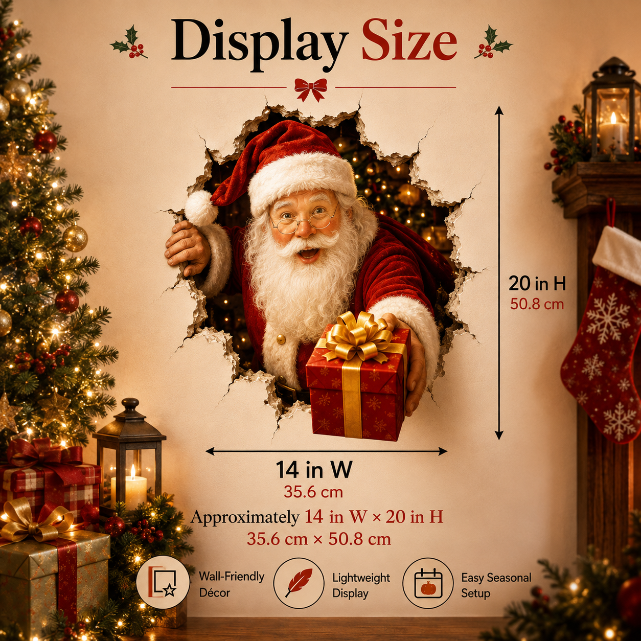 Christmas break-in wall decal holiday display