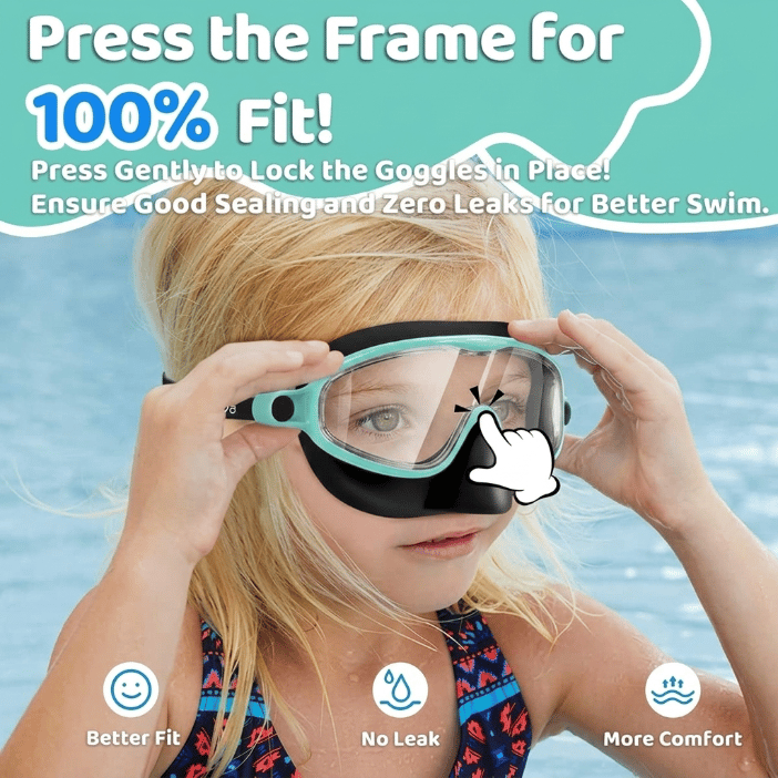 🏊‍♀️HD children's large frame waterproof and anti-fog swimming goggles