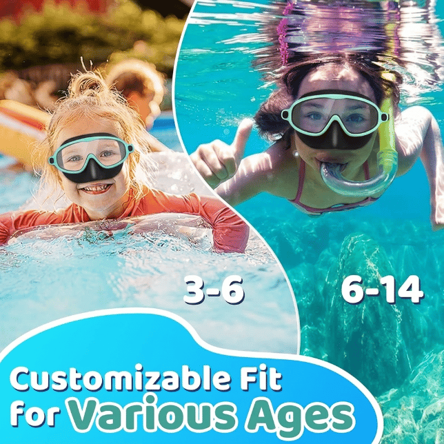 🏊‍♀️HD children's large frame waterproof and anti-fog swimming goggles