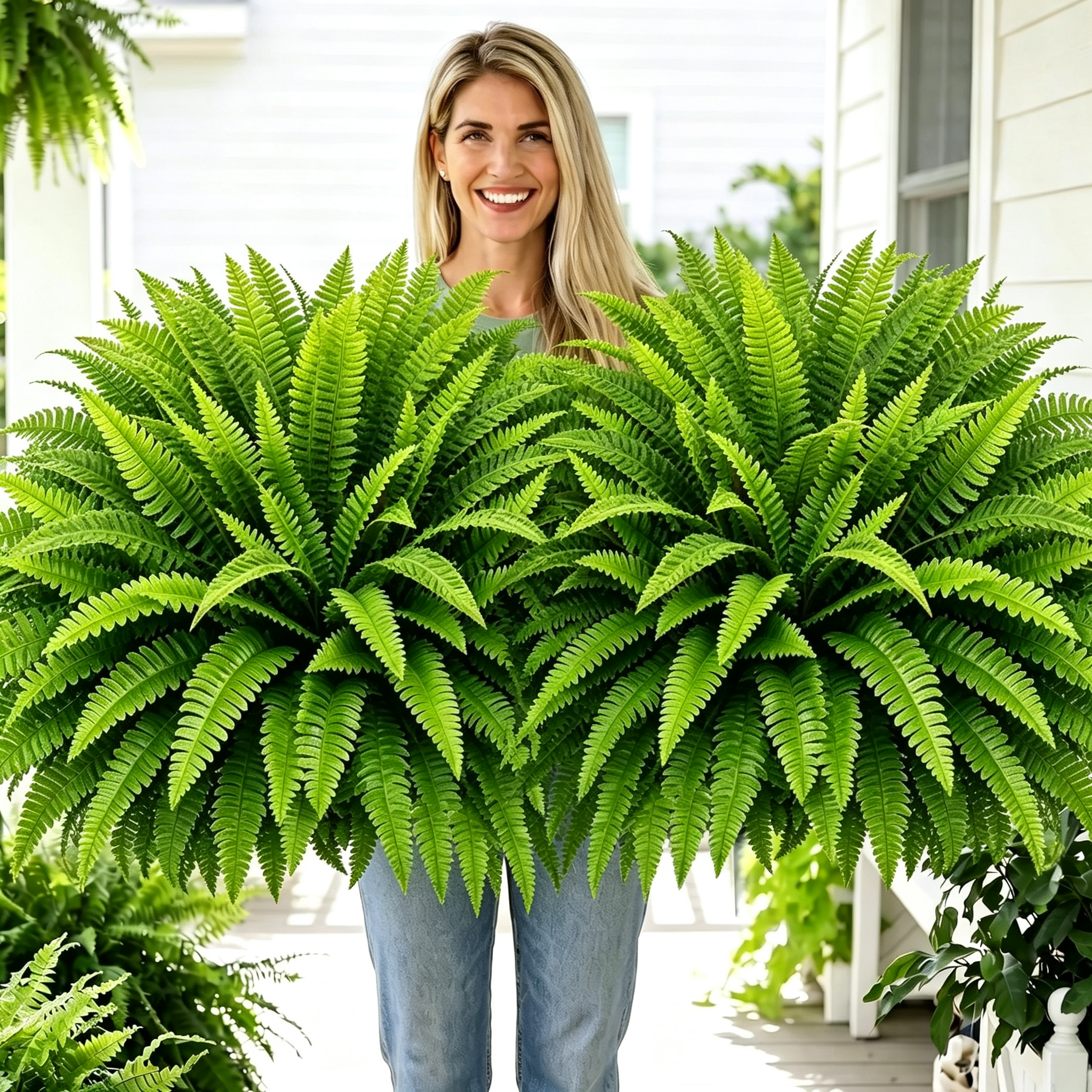 💥BUY 1 GET 1 FREE (2 PCS)🔥48Inch Large UV Artificial Ferns for Outdoors--No watering, No fading