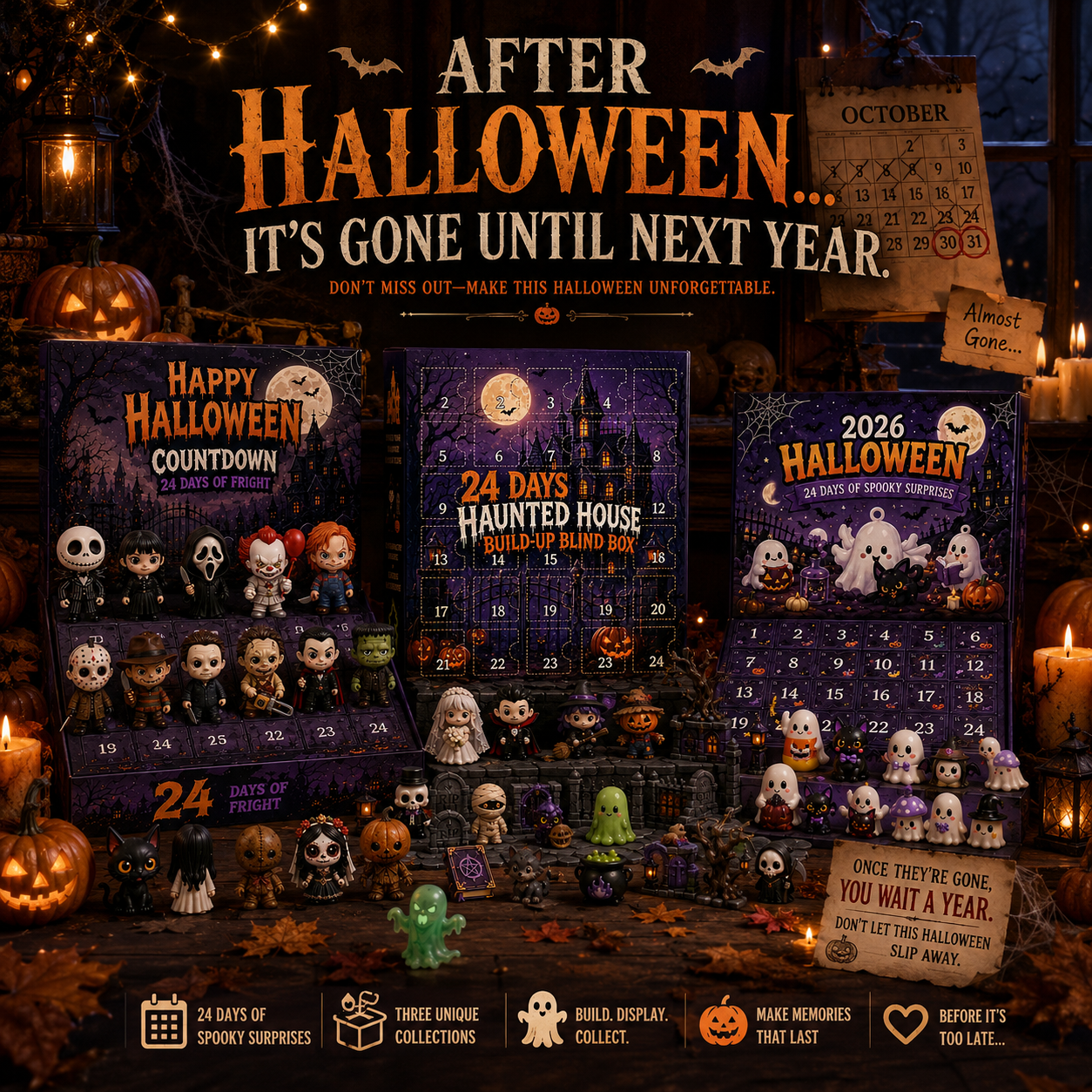 🔥Limited 50% OFF👻Spooky Countdown 🕯️|🎃 24 Days of Halloween Surprises👻One Surprise a Day.🔥 Endless Halloween Fun.🌟