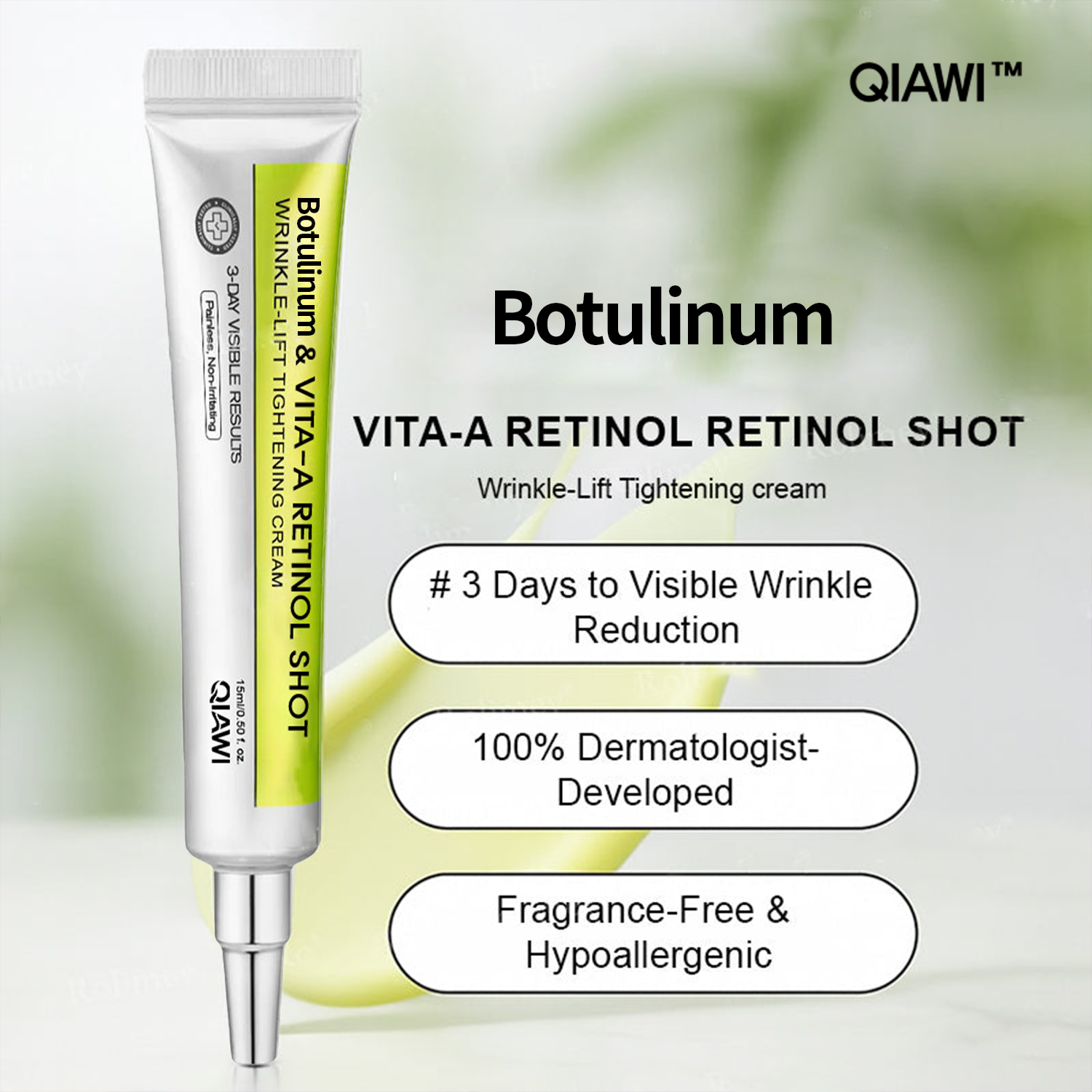 🔥Dernières 3 heures : 70 % de réduction🔥 Crème liftante anti-rides QIAWI™ à base de toxine botulique et de rétinol Vita-A✨